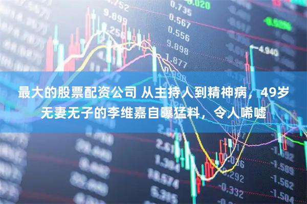 最大的股票配资公司 从主持人到精神病，49岁无妻无子的李维嘉自曝猛料，令人唏嘘
